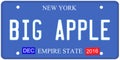 Big Apple New York License Plate