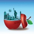 Big Apple New York USA Vector