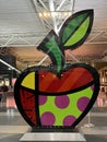 The Big Apple by Romero Britto on permanent exhibition at Terminal 8 at JFK airport in New York