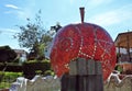 Red big apple in the zacatlan downtown square Royalty Free Stock Photo