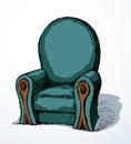 Big Armchair. Vector drawing icon Royalty Free Stock Photo