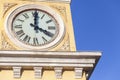 Big artistic clock exterior in port of Tarragona,Spain.