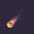 Big asteroid in deep space icon