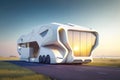Big autonomous home on wheels concept created with Generative AI technology