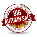Big Autumn Sale Button - Online Badge Marketing Banner with Ribbon. Royalty Free Stock Photo