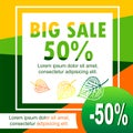 Big autumn sale concept background, cartoon style Royalty Free Stock Photo