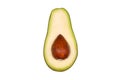 Big avocado with seed on a white