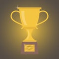 Award e golden cup.The concept of victory. Vector illustration. Royalty Free Stock Photo