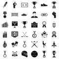 Big award icons set, simple style Royalty Free Stock Photo