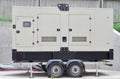 Big Backup Diesel Mobile Generator for Office Building Connected to th Royalty Free Stock Photo