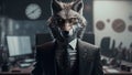 Big Bad Wolf Business worker. Metaphor for all powerful mean businessman, lawyer.