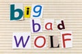 Big bad wolf cartoon animal character evil monster