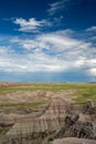 Big Badlands Overlook in Badlands National Park, as a thunderstorm rolls in