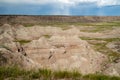 Big Badlands Overlook in Badlands National Park, as a thunderstorm rolls in