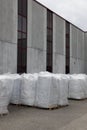 Big bags beside industry hall Royalty Free Stock Photo