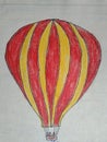 A big baloon hand penting scatch