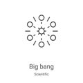 big bang icon vector from scientific collection. Thin line big bang outline icon vector illustration. Linear symbol for use on web