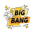 Big Bang Label with Comic Explosion Burst Graphic Vector Royalty Free Stock Photo