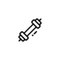 Big Bar Bell Sport Monoline Symbol Icon Logo for Graphic Design, UI UX, Game, Android Software, and Website. Royalty Free Stock Photo