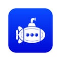 Big bathyscaphe icon blue vector