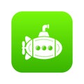 Big bathyscaphe icon green vector