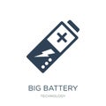 big battery icon in trendy design style. big battery icon isolated on white background. big battery vector icon simple and modern Royalty Free Stock Photo