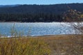 Big Bear Lake Shimmering in the Sun, 2018, San Bernardino Mountains, California Royalty Free Stock Photo