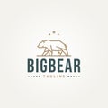 big bear line art simple line art logo icon template vector illustration design. minimalist grizzly bears, brown bear, polar bear