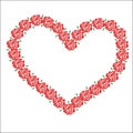 big beautiful heart made from flowers of red and petals on holiday of lovers Valentine`s day Royalty Free Stock Photo