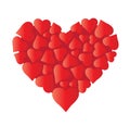 Big beautiful heart made of hearts. Royalty Free Stock Photo