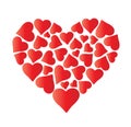 Big beautiful heart made of hearts. Royalty Free Stock Photo