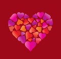 Big beautiful heart made of hearts. Royalty Free Stock Photo