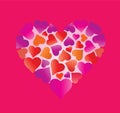 Big beautiful heart made of hearts. Royalty Free Stock Photo