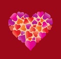 Big beautiful heart made of hearts. Royalty Free Stock Photo