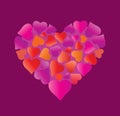 Big beautiful heart made of hearts. Royalty Free Stock Photo