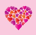 Big beautiful heart made of hearts. Royalty Free Stock Photo
