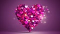 a big beautiful heart made out of hundred hearts, wallpaper artwork, ai generated image Royalty Free Stock Photo