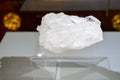 Big beautiful natural expensive white transparent crystal, diamo Royalty Free Stock Photo