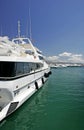 Big, beautiful, stunning and luxurious white yachts Royalty Free Stock Photo