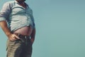 Big beer belly of a man Royalty Free Stock Photo