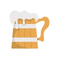 Big beer mug icon, flat style. Royalty Free Stock Photo