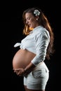 Big belly pregnant woman