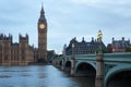 Big Ben and bridge in the early morning in London Royalty Free Stock Photo