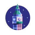 Big Ben Clock Tower Icon in Flat Design Royalty Free Stock Photo