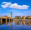 Big Ben Clock Tower and thames river London Royalty Free Stock Photo