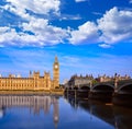 Big Ben Clock Tower and thames river London Royalty Free Stock Photo