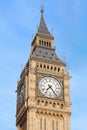 Big ben close up in London, blue sky Royalty Free Stock Photo