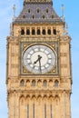Big ben close up in London, blue sky Royalty Free Stock Photo