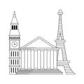 Iconic europe monuments design