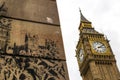 Big Ben Famous Landmark and Wall Graffiti